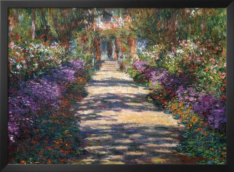 Garden At Giverny Detailed-Claude Monet Painting